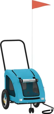 Produktbild von vidaXL Fahrradanhänger Hunde Blau Oxford-Gewebe und Eisen