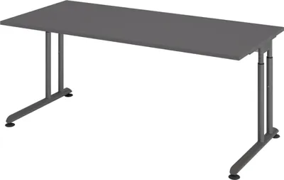 Produktbild von bümö Schreibtisch Serie-Z - Nachbildung: Graphit, Gestell: Graphit, Größe:  180 x 80 cm