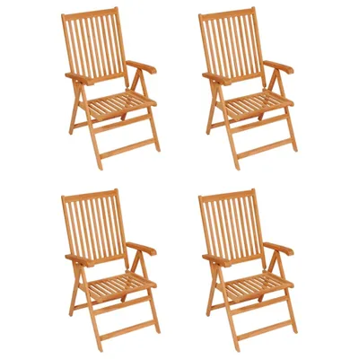 Produktbild von (Robust Möbel)Stuhl Terrasse - Gartenstühle 4er set - Balkonmöbel - Campingstuhl elegantes Design - mit Grünen Kissen Massivholz Teak - 57x71,5x100cm - Gartenstühle DEMöbel595381