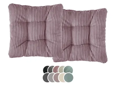 Produktbild von Stuhlkissen 2er Set | Sitzkissen Kord altrosa 38 x 38 x 6 cm | Für Garten, Küche & Esszimmer | XDREAM
