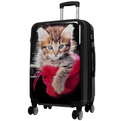 Produktbild von Hartschalen-Motivkoffer Mittlerer Reisekoffer Katze Größe M Trolley bunt 67cm