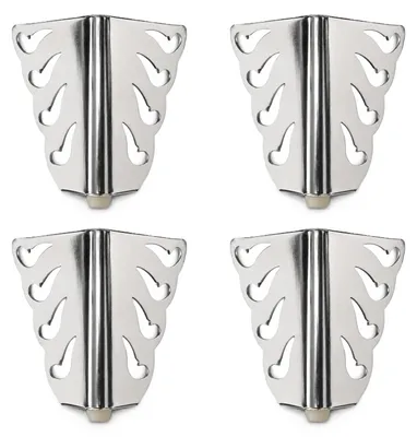 Produktbild von HOOZ® Möbelfüße Chrom 80×50 mm 4er Set [ORNAMENT-DESIGN] Möbelbeine Metall – Sofafüße Schrankfüße – bis 40 kg pro Fuß