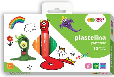 Obrázok produktu pre Okrúhla školská plastelína 10 farieb Happy Color