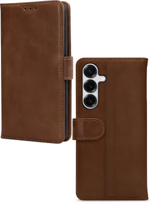Produktbild von Mobilize Wallet Handyhülle für Samsung Galaxy S25 Plus Hülle Echtes Leder Klapphülle Geldbörse - Braun