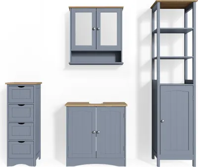 Produktbild von Badmöbel-Set Vicco Bianco Grau 4 Teile, Model 33656