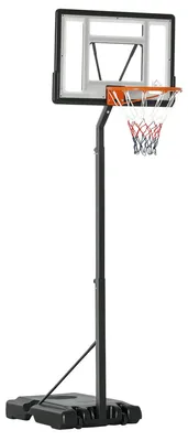 Obrázek produktu pro Košík na basketbal, výškově nastavitelný – výška 210–260 cm – černý ocelový rám – určený pro venkovní použití