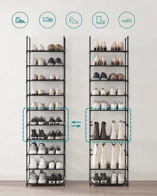 Produktbild von Famanu Schuhregal mit 10 Fächern - 28 x 45 x 173 cm