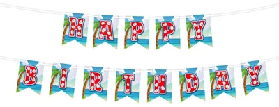 Zdjęcie produktu dla Baner urodzinowy hawajski Happy Birthday 2 sztuki
