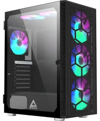 Produktbild von Montech X3 GLASS, Midi Tower, PC, Schwarz, ATX, micro ATX, Mini-ITX, Gaming, Blau, Grün, Rot