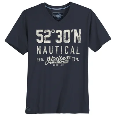 Produktbild von Redfield V-Neck XXL T-Shirt navy 52°30'N