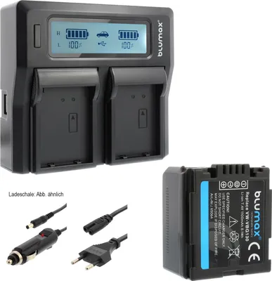Produktbild von 1x Akku + Lader für Panasonic VW-VBG130 VW-VBG260 DMW-BLA13 HDC 1100 mAh