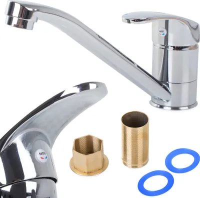 Obrázok produktu pre Drezová páková batéria, chrómová, výška 12,5 cm, výtok 22 cm