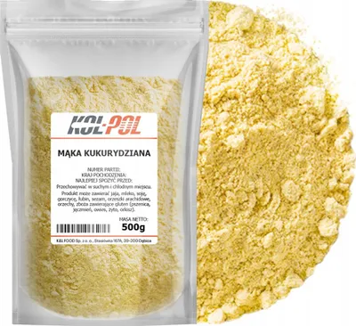 Zdjęcie produktu dla MĄKA KUKURYDZIANA 500g Mąka z kukurydzy naturalna wysoka jakość Kol-Pol