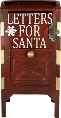 Produktbild von Clayre & Eef Weihnachtsdekorationsfigur Briefkasten 27x21x53 cm Rot Metall