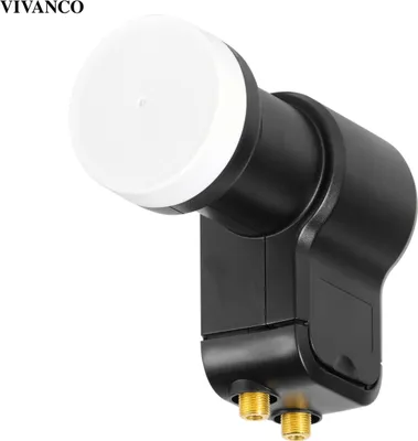 Produktbild von VIVanco™Premium Twin LNB, Universal, HD und HD+ Empfang, vergoldete Anschlüsse, hohe Frequenzstabilität, 0.8 dB Rauschmaß