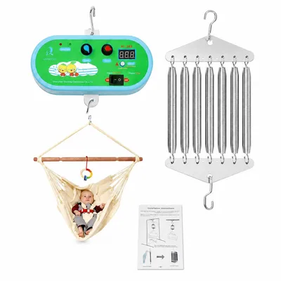 Produktbild von Babywiege Motor elektrisch, Federwiegenmotor mit 10 Geschwindigkeiten und Timer, automatische Babyschaukel für Hängematte, Babywiege und Kinderzimmer