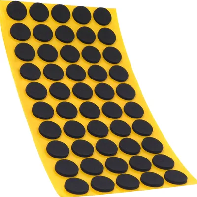 Immagine prodotto di Adsamm® | 50 x cuscinetti antiscivolo in EPDM / gomma cellulare / Ø 16 mm / nero / rotondo / spessore 2,5 mm cuscinetti antiscivolo