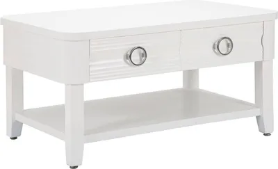 Produktbild von Dmora Couchtisch Bordano 90x60x47h cm Weiß mit 2 Schubladen
