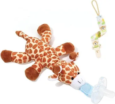 Produktbild von Famanu Schnullerhalter mit abnehmbarem Plüschspielzeug - Niedlich und bequem