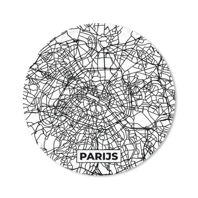 Produktbild von MuchoWow® Mauspad Mousepad Stadtplan - Paris - Schwarz und weiß - Karte 50x50 cm - Mousepads - Maus Mat - Pad - Mausunterlage - Vinyl