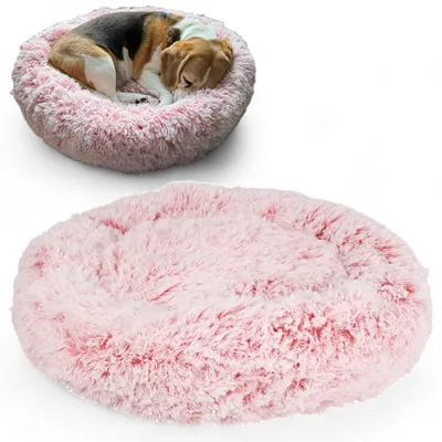 Produktbild von Hundebett mit rutschfester Unterlage – waschbar – aus Plüsch – rund – Durchmesser 60 x 16 cm – und komfortabel – Hundebett