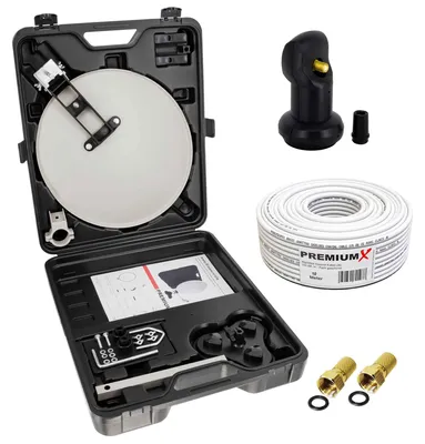 Produktbild von PremiumX Camping SAT Anlage Single LNB 10m Kabel 2x F-Stecker im Koffer