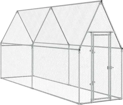 Immagine prodotto di vidaXL Gabbia per polli argento 400x100x190 cm Acciaio zincato