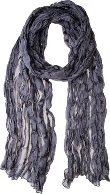 Produktbild von Knitterschal Halstuch Schal XXL grau Seide 180x90cm Crinkle
