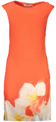 Produktbild von Elegantes rotes Damenkleid mit Muster und einzigartigen Details