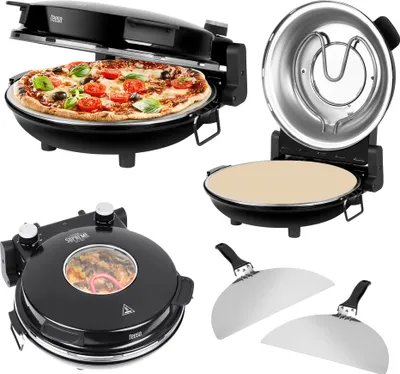 Produktbild von Teesa Supreme, 1 Pizza/Pizzen, Schwarz, 400 °C, 320 x 320 mm, 0,84 m, 1200 W