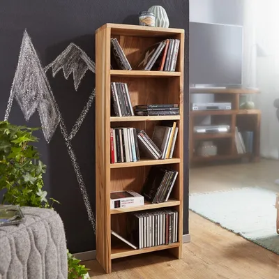 Produktbild von CD-Regal >MUMBAI< in Akazie, Massivholz - 30x90x17cm (BxHxT)