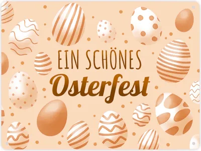 Produktbild von Ein schönes Osterfest Metallschild XXL in 28x38 cm mit Ostereiern