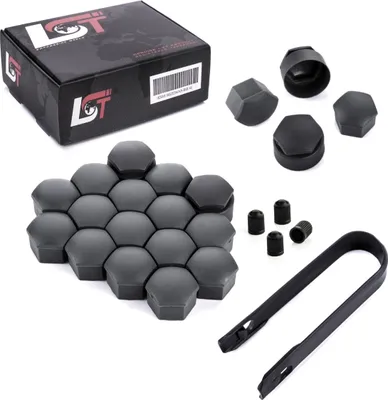Produktbild von 20x Radschraube Kappen 17 mm Anthrazit Diebstahlhemmend für CITROEN PEUGEOT