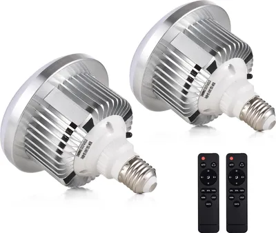 Produktbild von 2 Stueck 85 W LED-Gluehbirne 3200 K-5500 K Fotografie-Lampenbirne Energiesparend Einstellbare Helligkeit E27-Fassung mit Fernbedienung fuer Fotostudio Zuhause Lager Buero Hotel