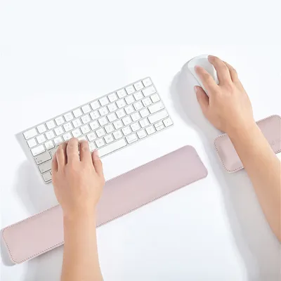 Immagine prodotto di INF Tastiera e mouse ergonomici con poggiapolsi Grigio argento