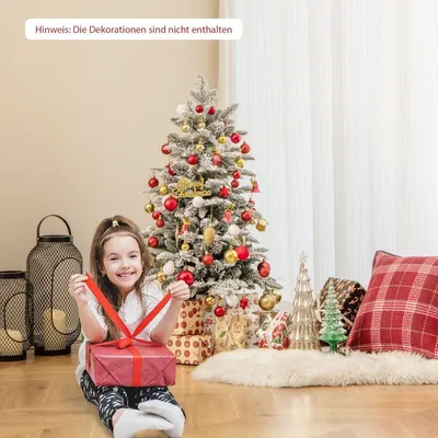 Image de Sapin de Noël artificiel floqué de 100 cm avec 80 lumières LED multicolores