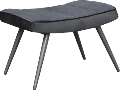 Produktbild von Hocker "UTA" aus Samt in schwarz. Abmessungen (BxHxT) 60x39x41 cm