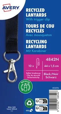 Produktbild von Lanyard 4842N 15x440mm schwarz 10 Stück Packung mit 10 Stück