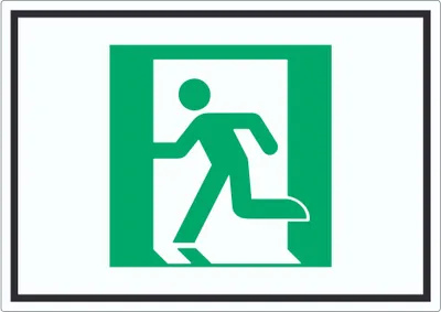 Produktbild von Rettungsweg links Symbol Aufkleber A1 (594x841mm)