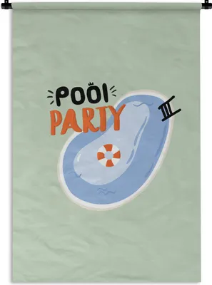 Produktbild von MuchoWow® Wandteppich Wandbehang Sommer - Rettungsring - Pool 90x135 cm Tapisserie Dekoration Wandtuch - Baumwolle - Wandskulptur