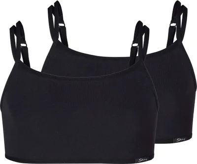 Produktbild von SKINY Mädchen Bustier, 2er Pack - Crop Top, Baumwolle Stretch Schwarz 176