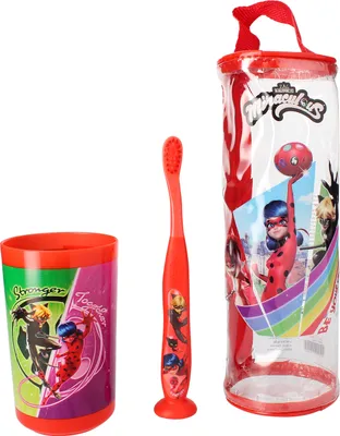 Immagine prodotto di Tinokou, set di spazzolini da denti - set per bambini - Miraculous, rosso