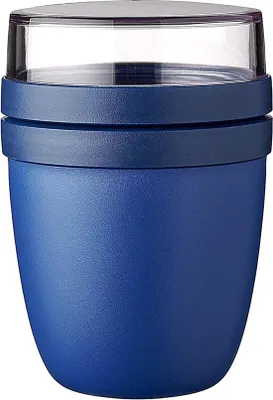 Produktbild von Yoghurtbeker 500ml+200ml, blau, für Müsli, frost-, mikrowellengeeignet