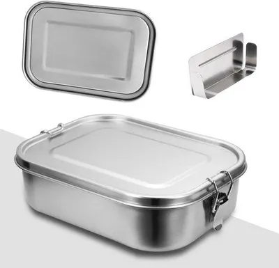 Obrázok produktu pre Sada obedárov RVS z nerezovej ocele 304 – vzduchotesná a bez netesností – nádoby na potraviny – bez BPA – vhodné do mrazničky a umývačky riadu