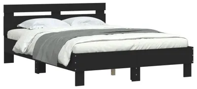 Obrázok produktu pre vidaXL Rám postele s čelom čierny 120x200 cm materiál na báze dreva