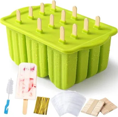 Produktbild von Silikonische Eisformen - Herstellbare Eis Lolly Formen - Formen für Eis - Eisformen aus Silikon