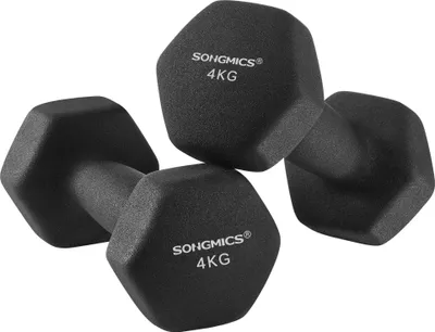 Produktbild von SONGMICS Hanteln, 2er Set, 2 x 4 kg, Hantelset, Kurzhanteln, Krafttraining