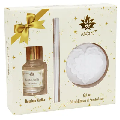 Obrázok produktu pre ARÔME Darčeková sada difuzéra 30 ml a vonného ílu, Bourbon Vanilla