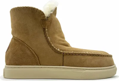 Produktbild von Damen Winter Stiefeletten Braun Knöchelhoch mit Fellfutter Schlupf-Design Wildleder-Optik