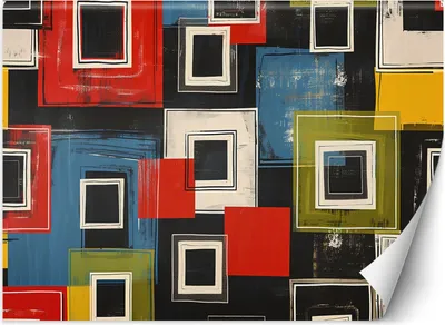 Produktbild von Vlies fototapete Bunte Retro-Abstraktion 150x105 cm Feeby Lila inkl. Kleber einfache Montage